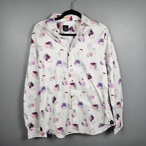 Rare Rabbit Men’s Button-Up Shirt Small Abstract Watercolor Print CRYST